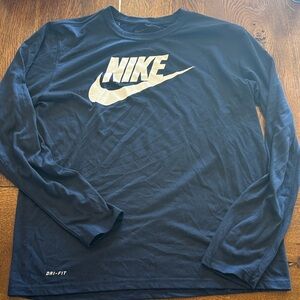 Nike Men's Dark Blue Long Sleeve Tee